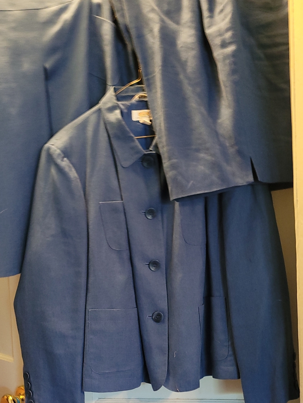 3-piece TALBOTS NICE BLUE LINEN lined 18wp Suit